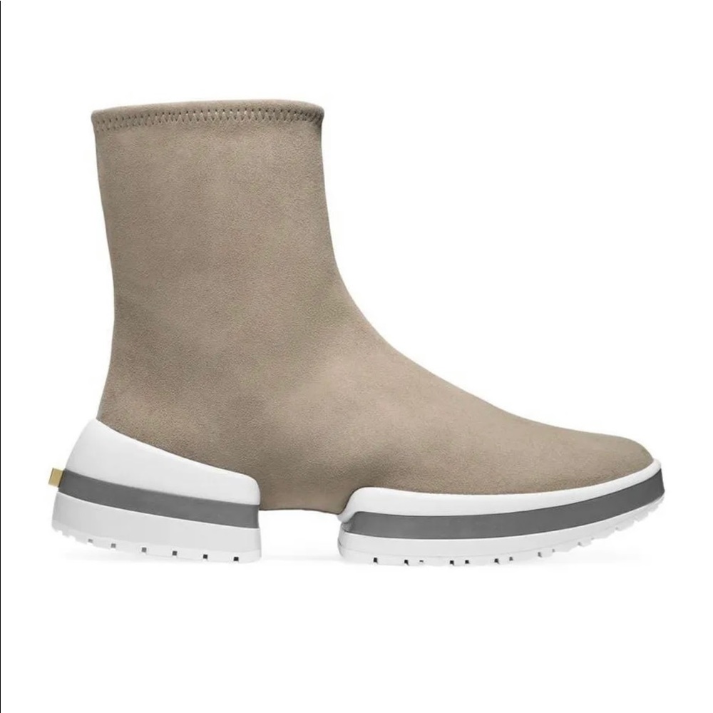 Stuart Weitzman Sneaker Sock Bootie Shoes Women’s 7.5 Seal Light Taupe HTF! - Picture 2 of 16